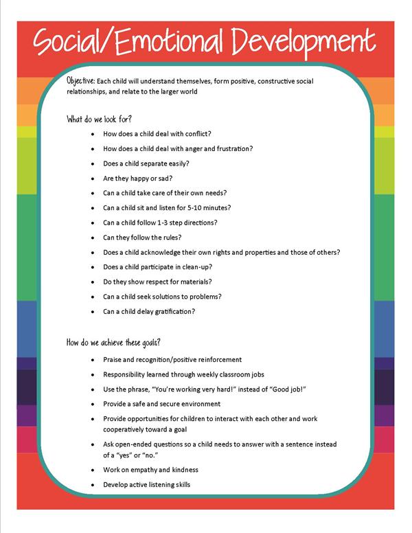 Social/Emotional Development Social/Emotional Development